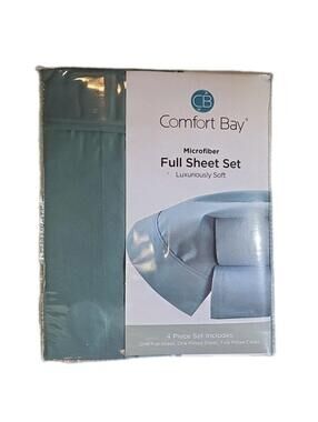 Comfort Bay Microfiber, Luxuriously Soft 4pc Full Sheet Set Dark Teal